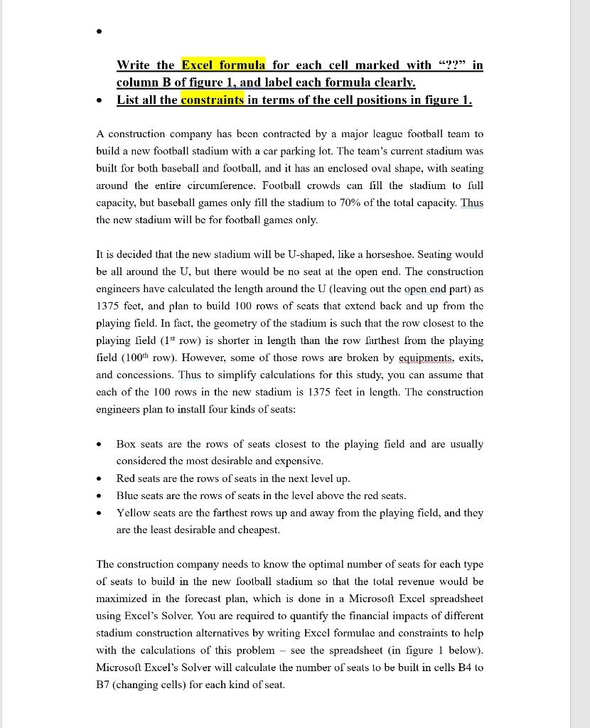  Write the Excel formula for each cell marked with ?? in
