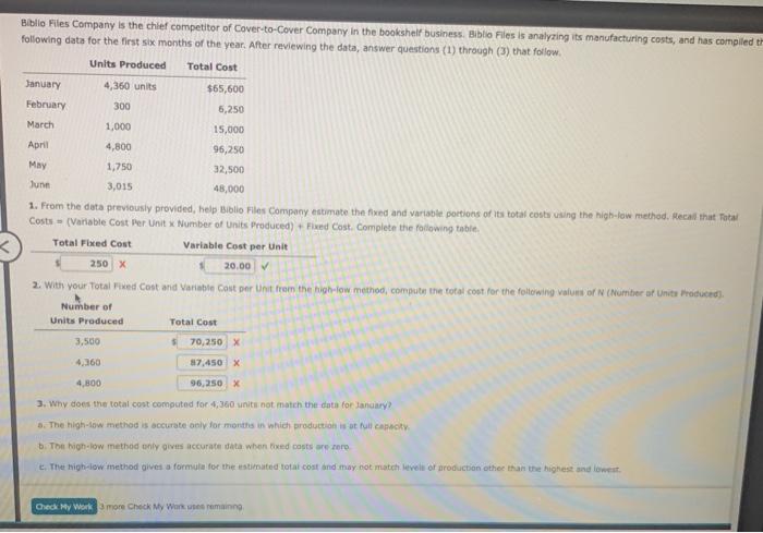 and Biblio Files Company on their respective Income Statements. Complete the following