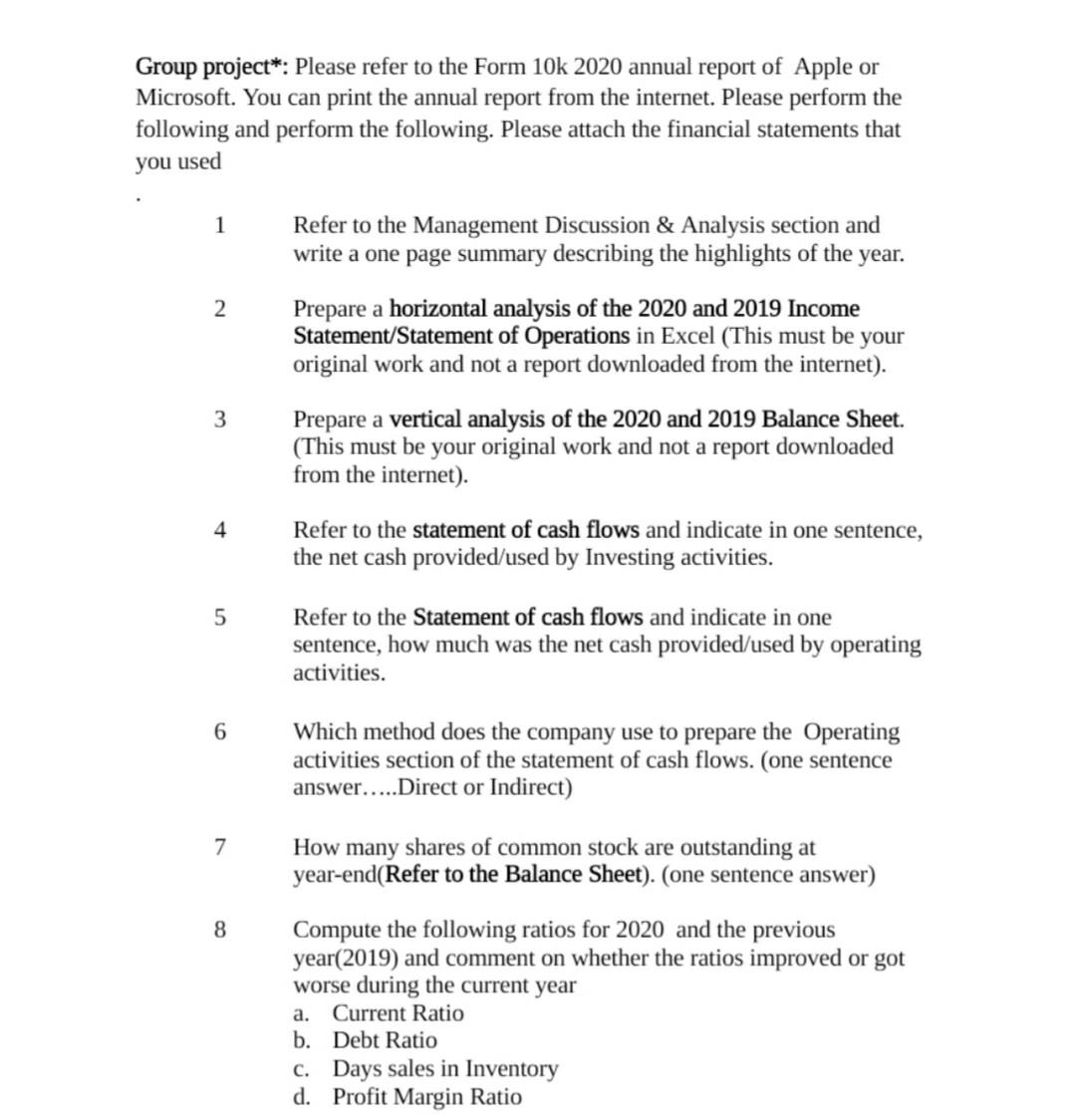  Do #3 and #4 only. Group project*: Please refer to the