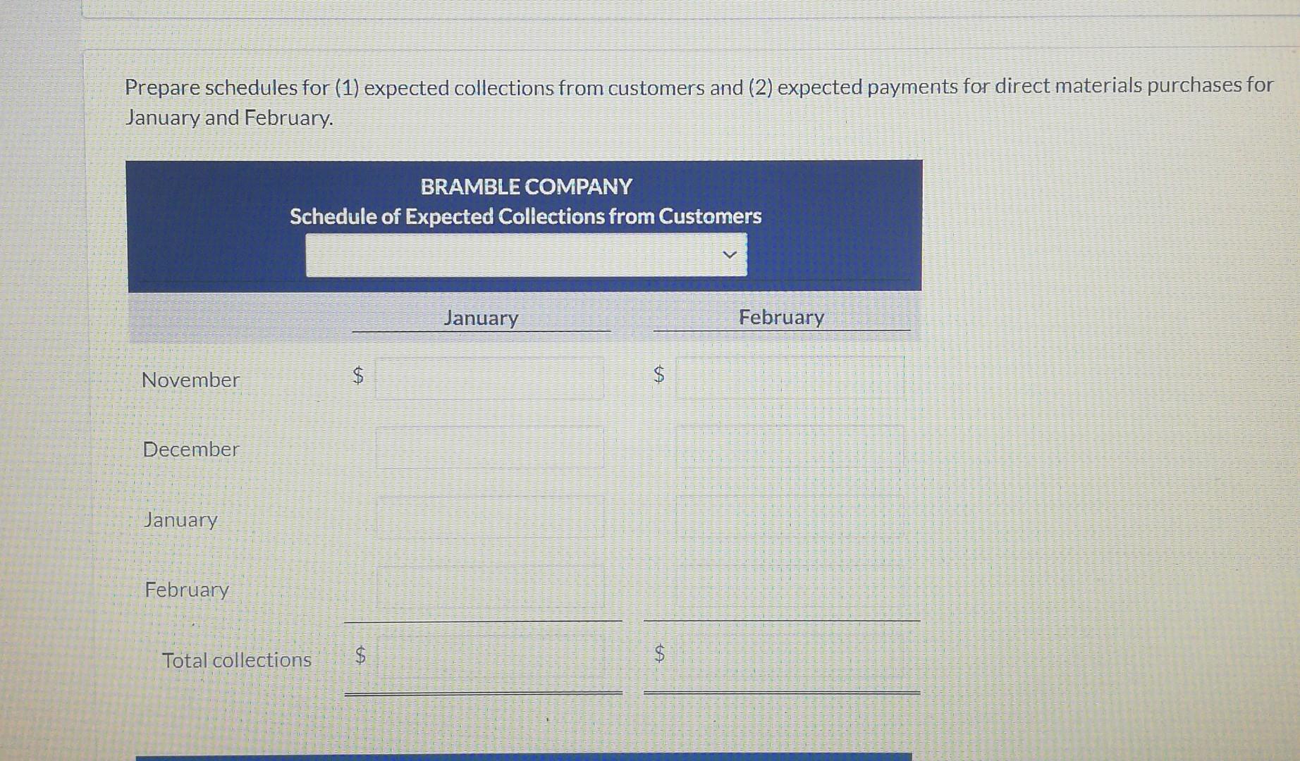 purchases 146,400 152,500 Direct labor 109,800 122,000 Manufacturing overhead 85.400 91.500 Selling