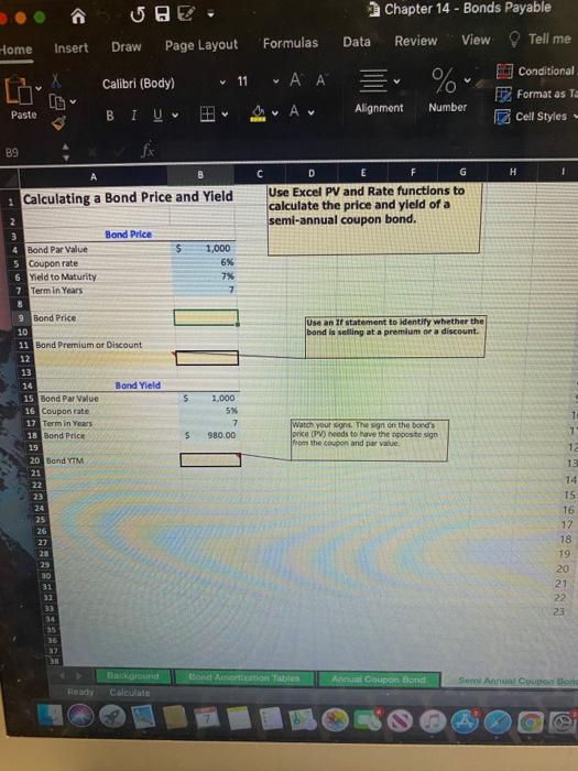  HOE Chapter 14 - Bonds Payable Formulas Review Data View Tell