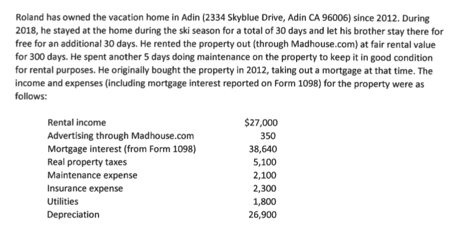 Gunnerman has hired you to prepare his 2018 Federal tax return. He