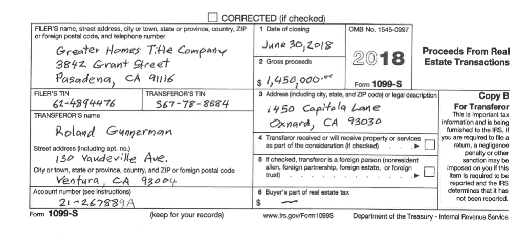 winnings (and Federal and California taxes withheld) from his big win at