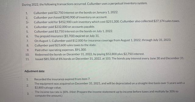 IM STUCK. Show Attempt History Current Attempt in Progress Cullumber Corporation's balance