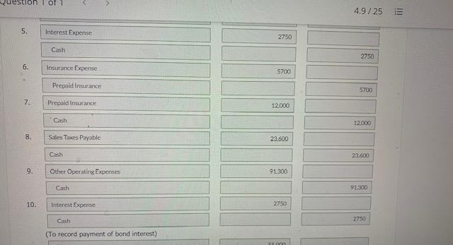 December 31, 2021 Cash $30,500 Accounts payable Inventory 23,700 Interest payable Prepaid