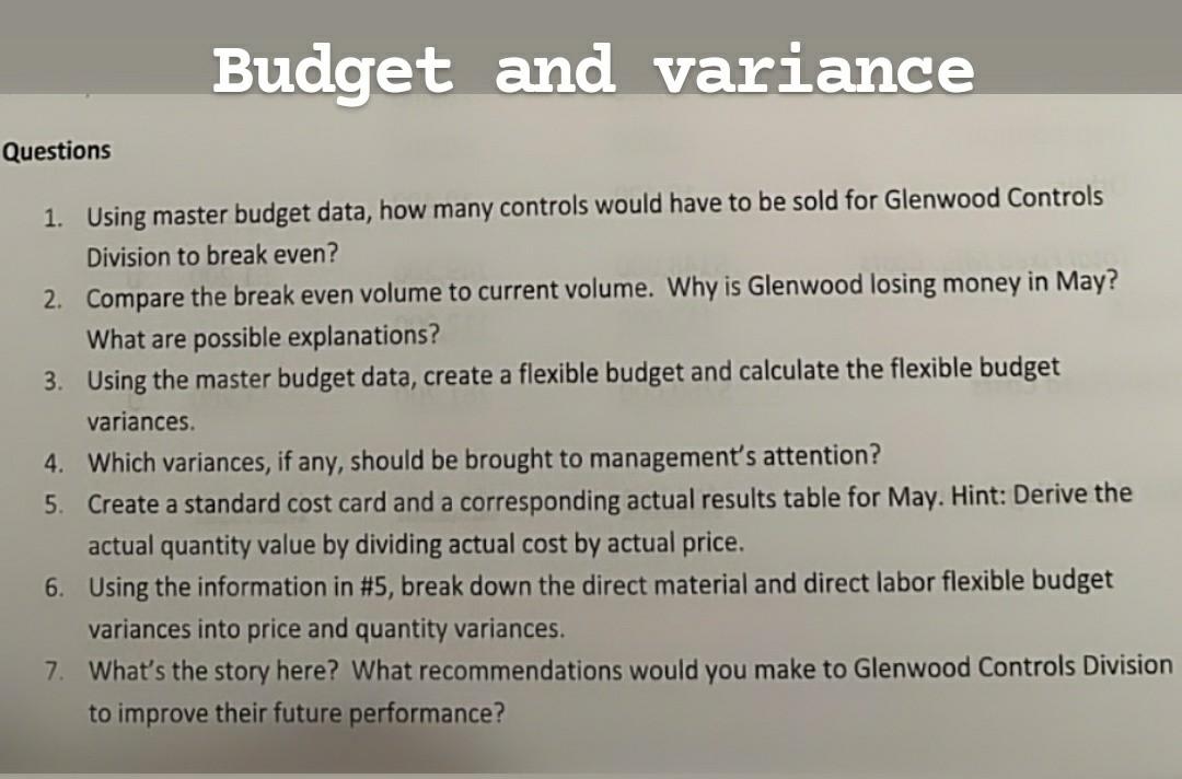 will upvote Variance Exhibit 1. Performance Report, May, 2015 Actual Results Master
