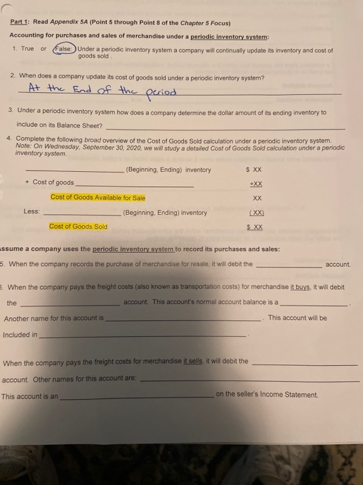  Part 1: Read Appendix 5A (Point 5 through Point 8 of