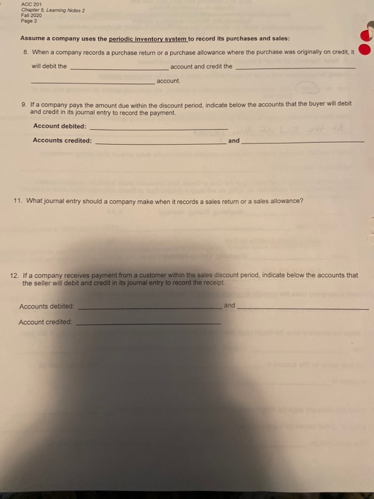 the Chapter 5 Focus) Accounting for purchases and sales of merchandise under