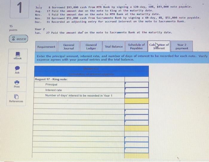 into the following transactions involving short-term labilmes (Use 360 days a year.)