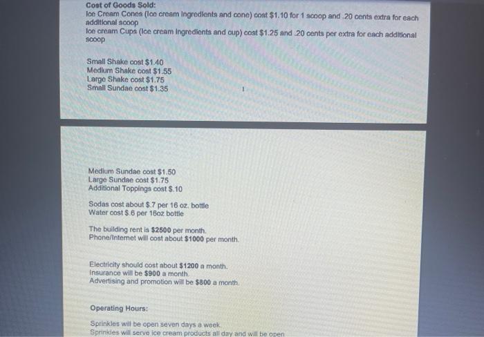 an ice cream shop near the downtown shopping center. She will sell