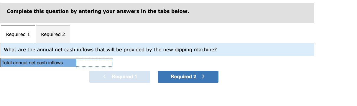 Company would like to buy a new machine that would automatically "dip