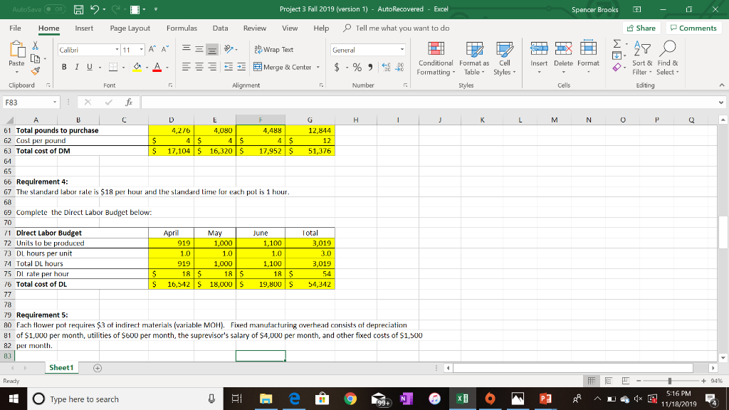 $ -% AutoSave om 9 : File Home Insert Page Layout Calibri