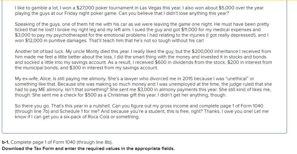 put for 1-8B. Thank you!! Required information (The following information applies to