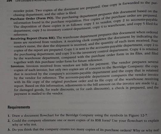 more copies of its RSR form? Use your flowchart to explain why