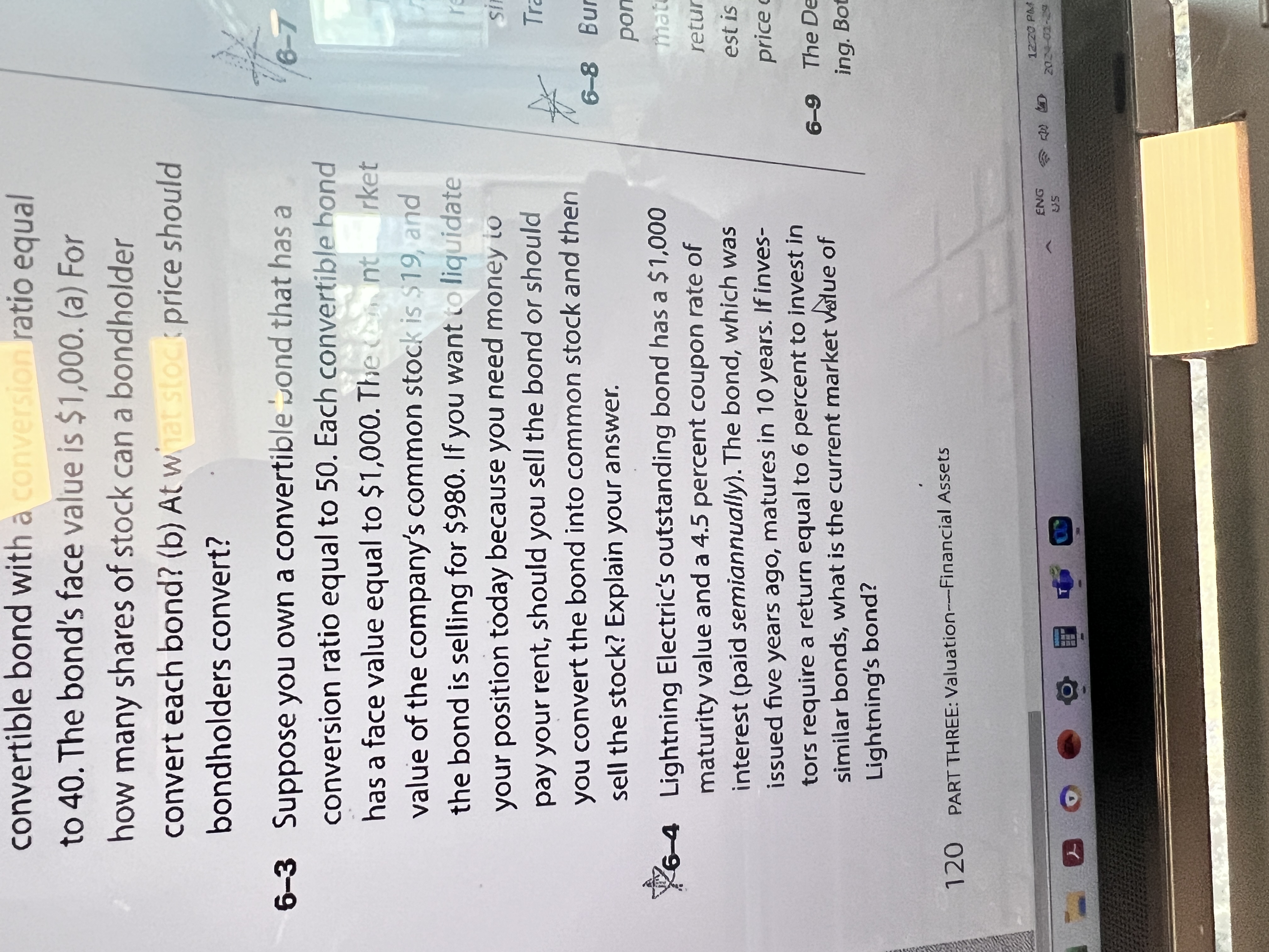  PROBLEMS 6-1 Swift Bicycles plans to issue convertible bonds to finance