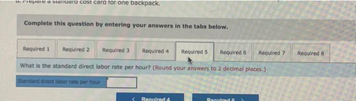 Difference between standard and actual cont per backpack produced during March $