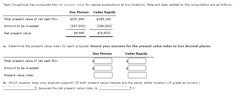 b. Which location does your analysis support? (If both present value