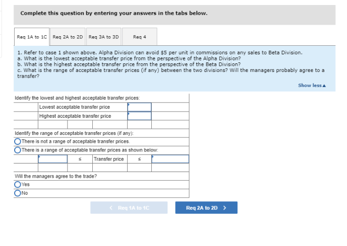 Alpha and Beta are divisions within the same company. The managers of