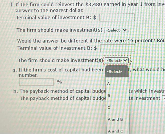 and Appendix D to answer the questions. Assume that the investments are
