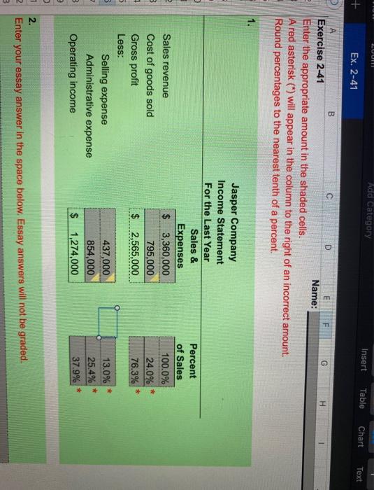  LUUN Add Category Insert Table Chart Text + Ex. 2-41 B