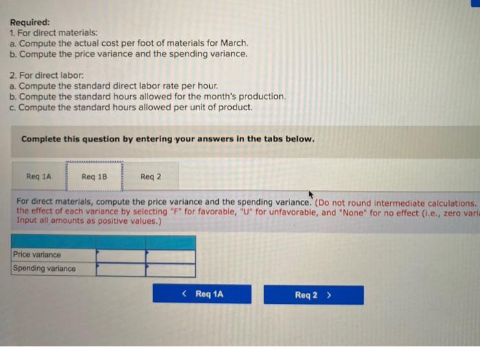 following standards have been set: Direct materials Direct labor Standard Quantity Standard