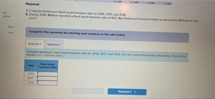 Turnover Ratio from a Financial Analysts Perspective [LO 9-7 The following data