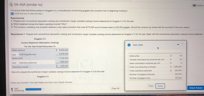  how do I do requirement 3? %E6-40A (similar to) The annual
