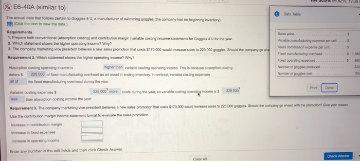 google (the company had no beginning inventory Click the icon to view