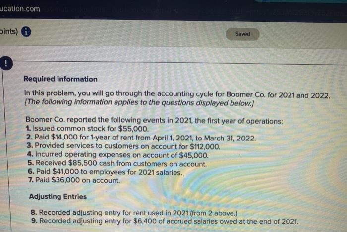 same in each month in 2022.) 12. Recorded adjusting entry for supplies.