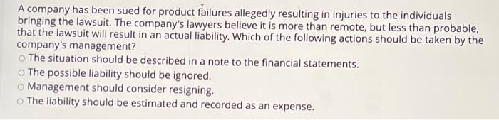 $21,220 $11,450 A contingent liability is a potential, rather than an actual