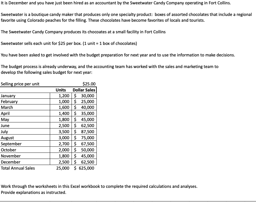 It is December and you have just been hired as an accountant