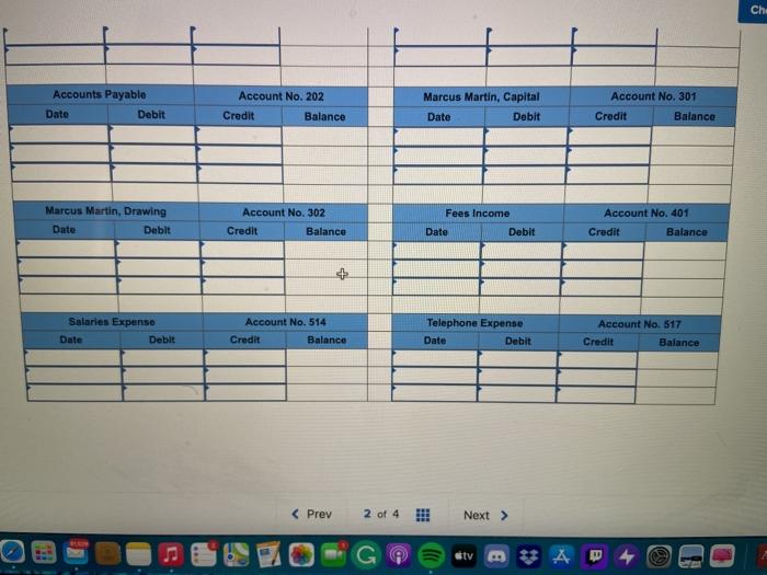 the firm. 4 Purchased office equipment for $4,350 on credit from Zappo,