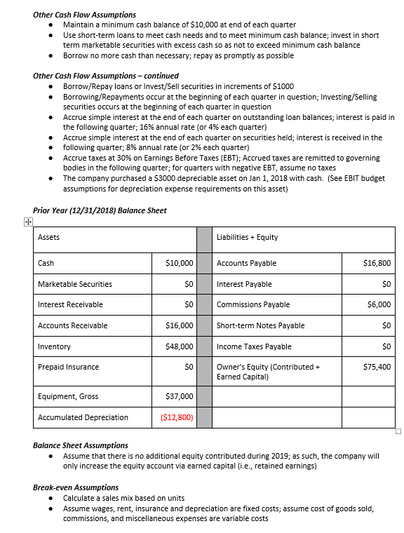 cash flow scenario, and (#3) new prices scenario each scenario has to