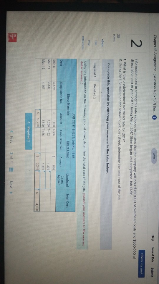  Chapter 15 Assignment - Question 4 (EX 157) tha... Saved Help