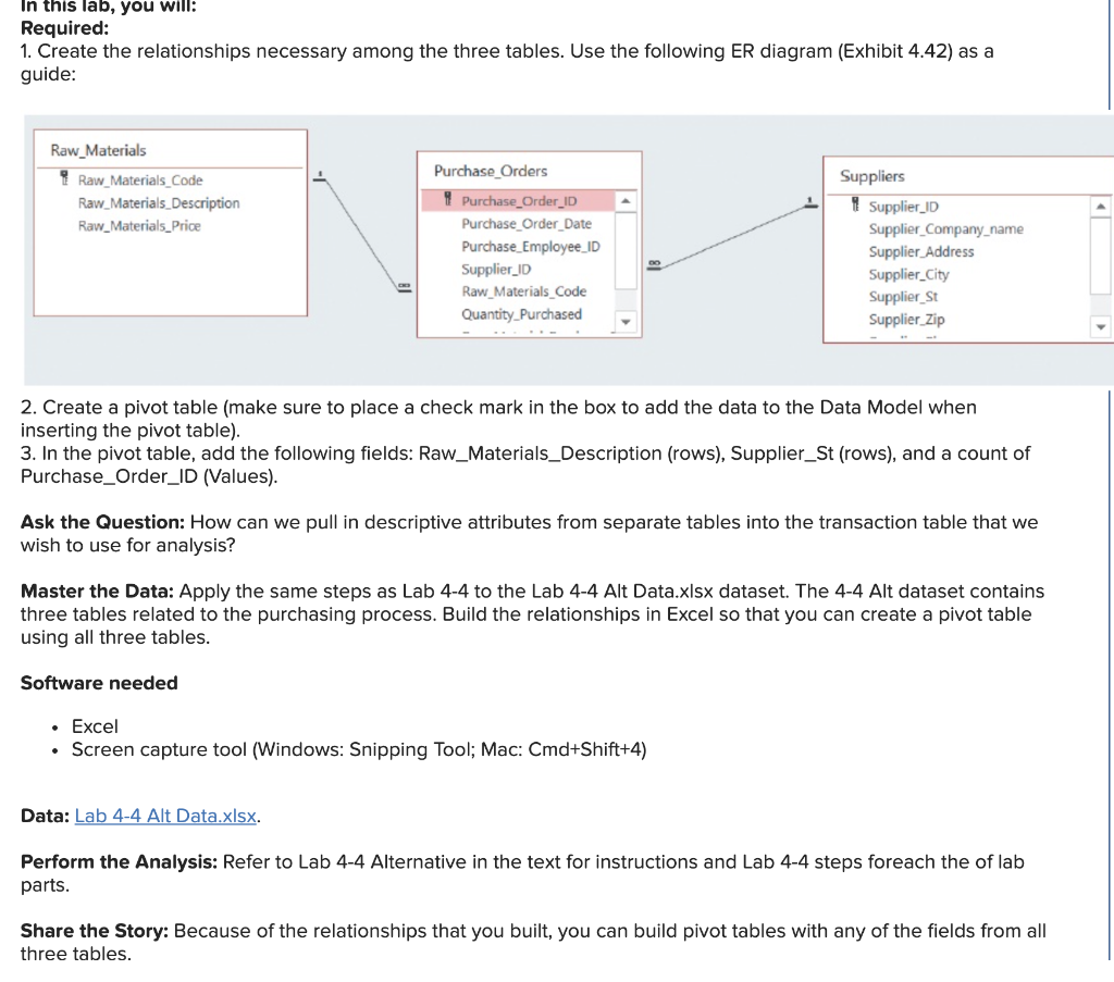  In this lab, you will: Required: 1. Create the relationships necessary