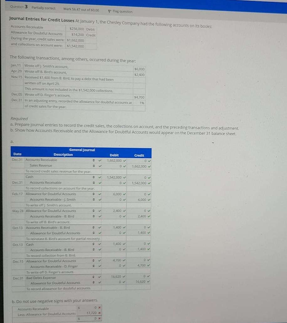  Need answer for section b at the bottom for accounts receivable,