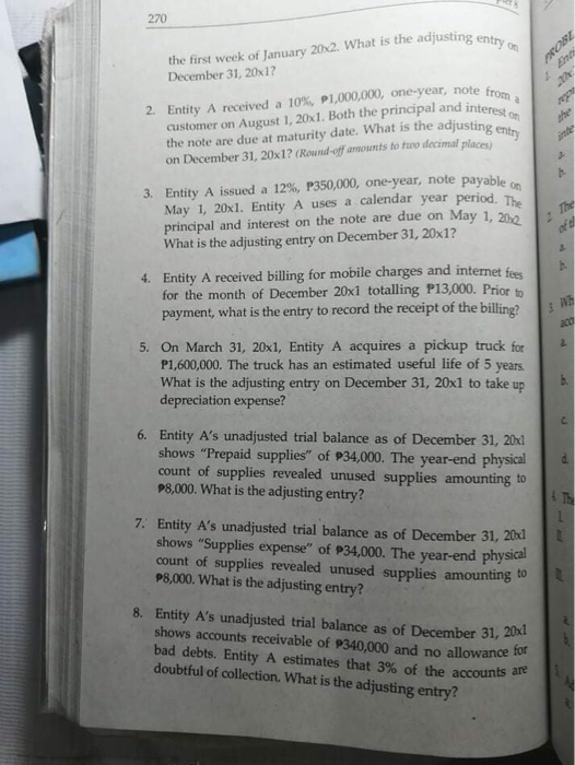 expense account. Entity A must have used the asser involved a debit