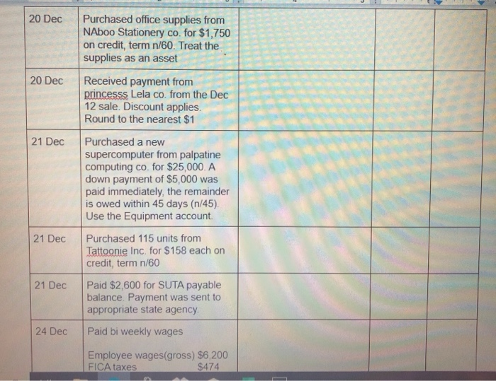 other regular 12 transactions have already been recorded for the year) and
