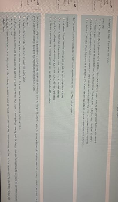 what is the answer for 21 through 23 please 21 Hecording ordents