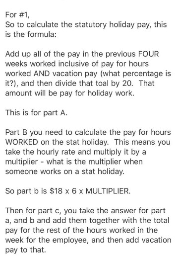 the following situations. Please show your work (ie/ if you're calculating pay,