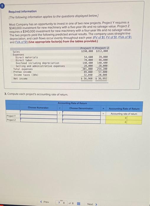 displayed below.) Most Company has an opportunity to invest in one of