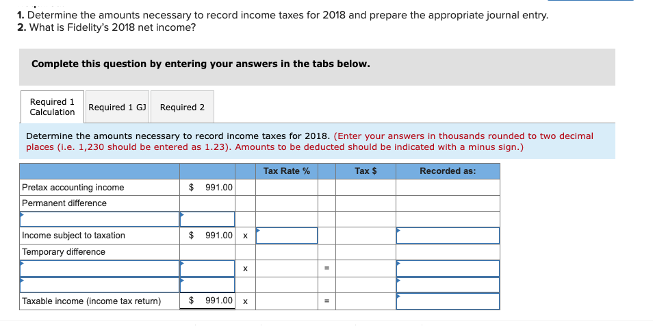 year ended December 31, 2018, Fidelity Engineering reported pretax accounting income of