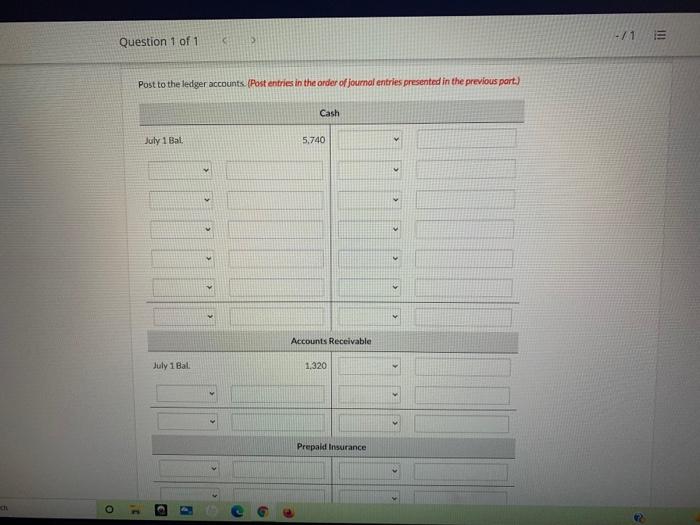 post-closing trial balance was as follows: Debit Credit Cash $5,740 Accounts receivable