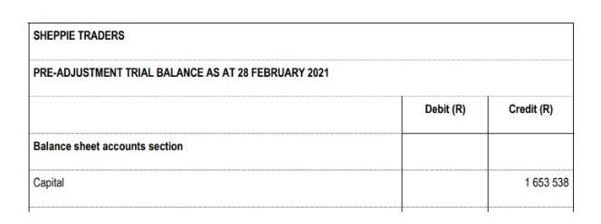 Please help by using the info below to prepare the statement of