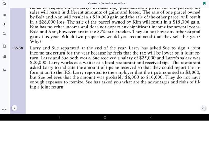  Do questions 60 (tax return) and 64 (critical thinking). For the