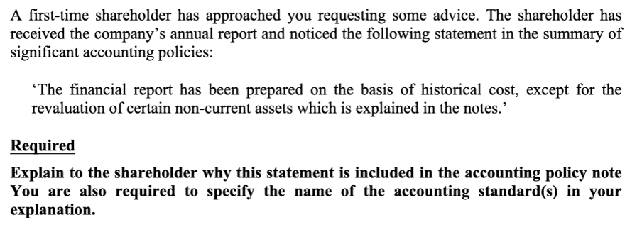 A first-time shareholder has approached you requesting some advice. The shareholder