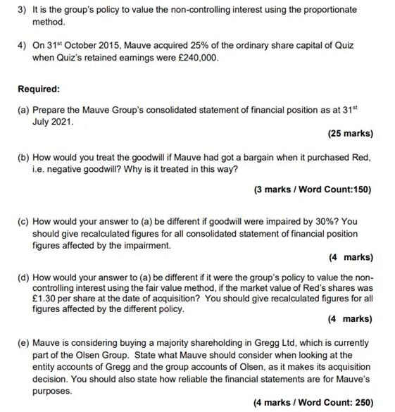 Ltd have produced the following statements of financial position as at 315