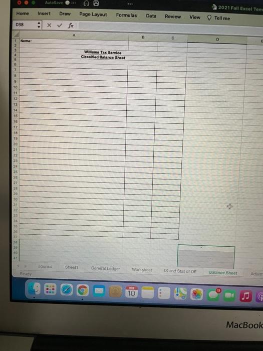 for Williams Tax Service is given, along with a post-closing trial balance