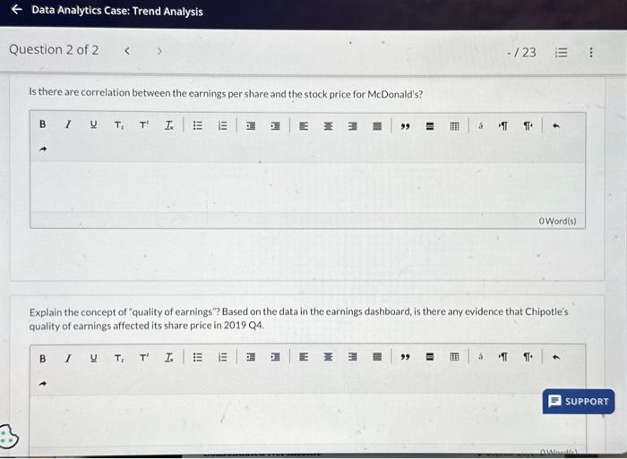 there are correlation between the earnings per share and the stock price