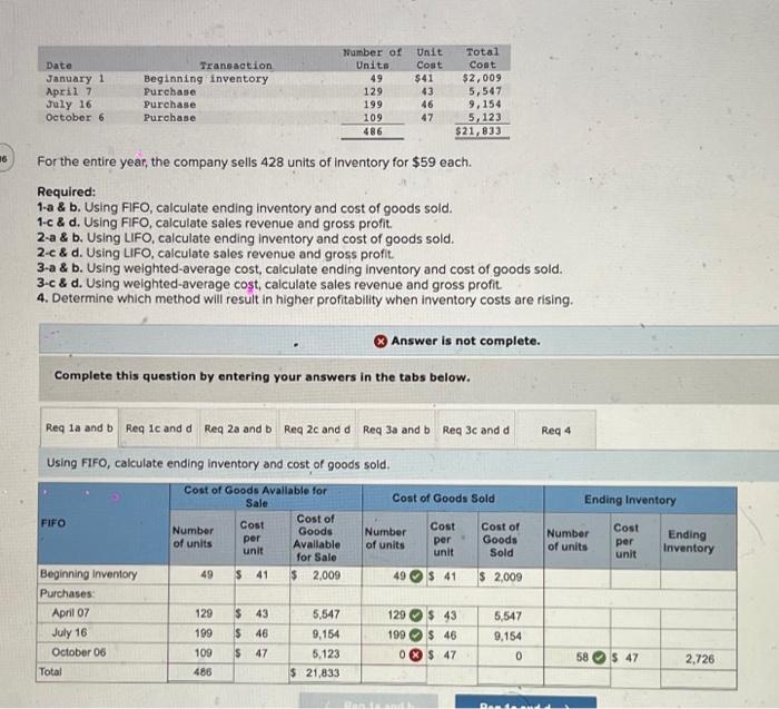 please help me complete this questions For the entire year, the company